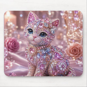 Tapis De Souris Chat de nuit en velours Impression esthétique