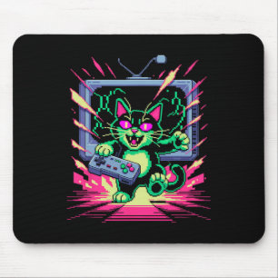 Tapis De Souris Chat de rage de pixel Joueur rétro Bogue dans le s