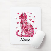 Tapis De Souris Chat de Rose (Avec souris)