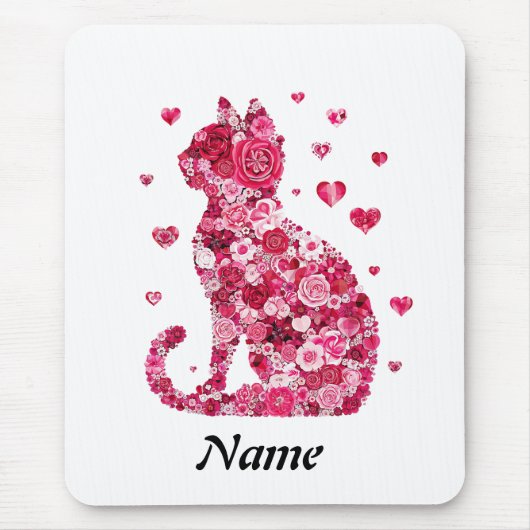 Tapis De Souris Chat de Rose (Devant)