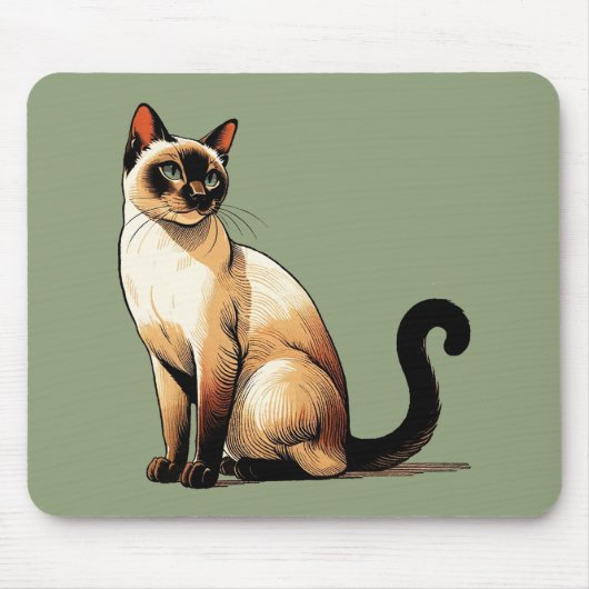 Tapis De Souris Chat de Siamese (Devant)