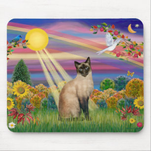 Tapis De Souris Chat de Siamese - Soleil d'automne