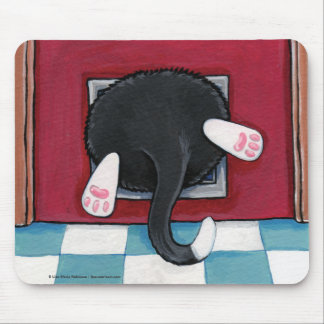 Tapis De Souris Chat de smoking coincé dans un aileron de chat -