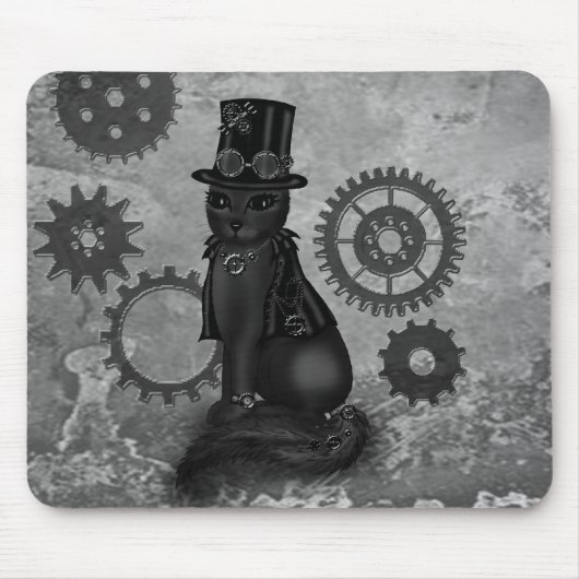 Tapis De Souris Chat de Steampunk (Devant)