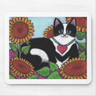 Tapis De Souris Chat de tournesol