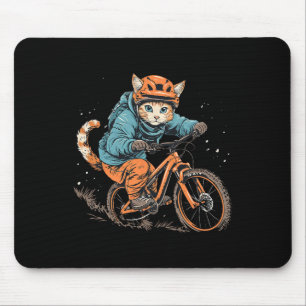 Tapis De Souris Chat de vélo de montagne mignon sur homme femme de