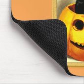 Tapis De Souris Chat d'Halloween assis dans une citrouille Jack O (Coin)