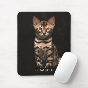Tapis De Souris Chat domestique Kitten Leopard Spots Personnalisés