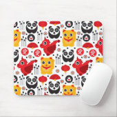 Tapis De Souris Chat, dragon, et panda chanceux de la Chine (Avec souris)
