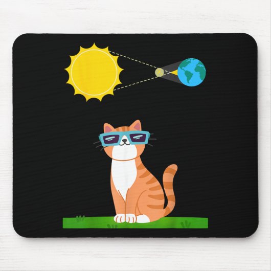 Tapis De Souris Chat drôle avec Eclipse Gles propriétaire de chat (Devant)