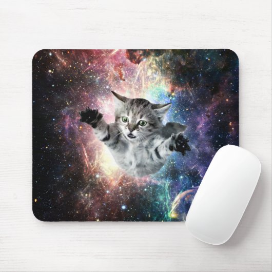Tapis De Souris Chat drôle dans l'espace (Avec souris)