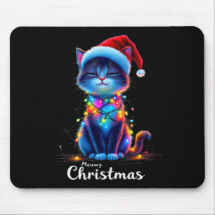 Tapis De Souris Chat drôle de Noël humour