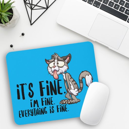 Tapis De Souris Chat drôle stressé anxiété
