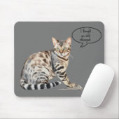 Tapis De Souris Chat du Bengale tacheté avec souris sur une plaque (Avec souris)