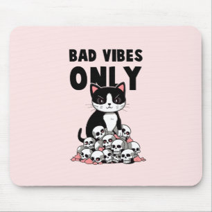 Tapis De Souris Chat Edgy - Vibes Mauvaises Seulement