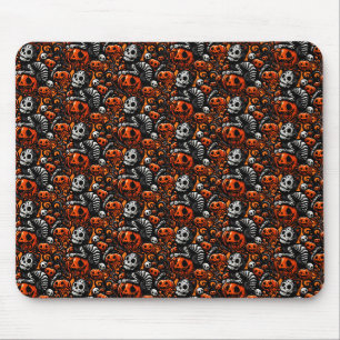 Tapis De Souris Chat éffrayant et Citrouille