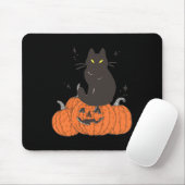 Tapis De Souris Chat Éffrayant Halloween avec Citrouille (Avec souris)