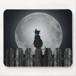 Tapis De Souris Chat En Lumière Lune