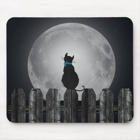 Tapis De Souris Chat En Lumière Lune (Devant)