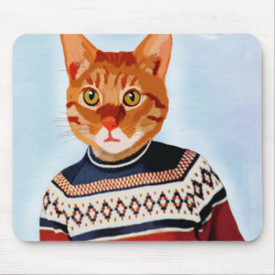 Tapis De Souris Chat en pull-over