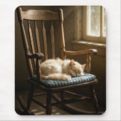 Tapis De Souris Chat endormi sur une chaise berçante (Devant)