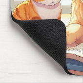 Tapis De Souris Chat et chien lisant un livre (Coin)