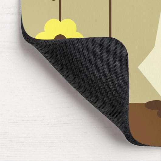 Tapis De Souris Chat et fleurs (Coin)