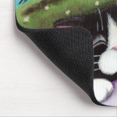 Tapis De Souris Chat et souris de sommeil rêvant des moutons (Coin)
