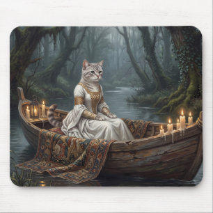 Tapis De Souris Chat Éthéré dans un Bateau