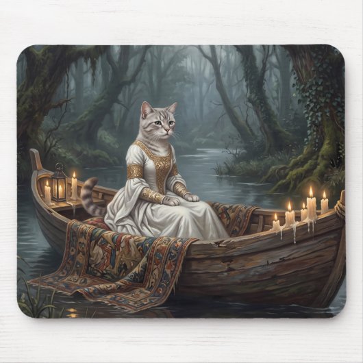 Tapis De Souris Chat Éthéré dans un Bateau (Devant)