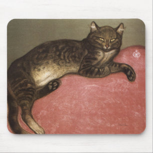 Tapis De Souris Chat étiré sur canapé - par le théophile Steinlen