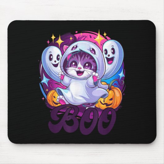 Tapis De Souris Chat fantôme Boo (Devant)