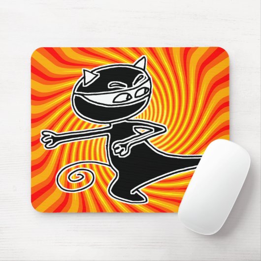 Tapis De Souris Chat Firekick Mousepad de Ninja (Avec souris)