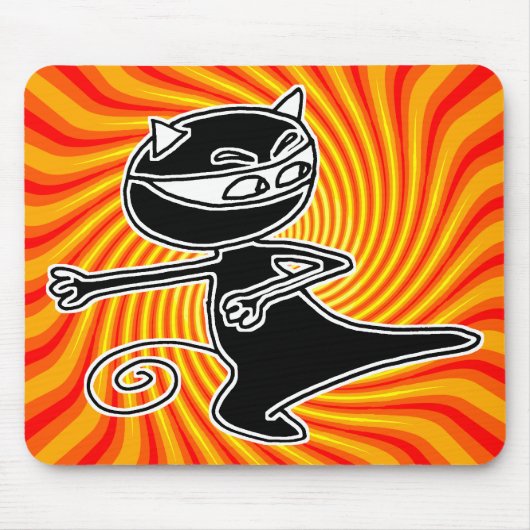 Tapis De Souris Chat Firekick Mousepad de Ninja (Devant)