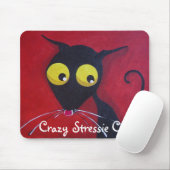 Tapis De Souris Chat fou de Stressie (Avec souris)