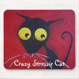 Tapis De Souris Chat fou de Stressie