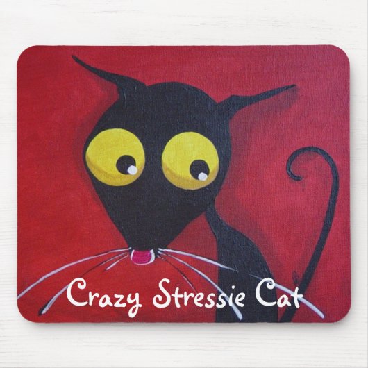 Tapis De Souris Chat fou de Stressie (Devant)