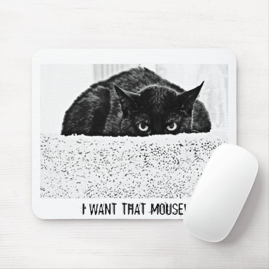 Tapis De Souris Chat fou Mousepad (Avec souris)