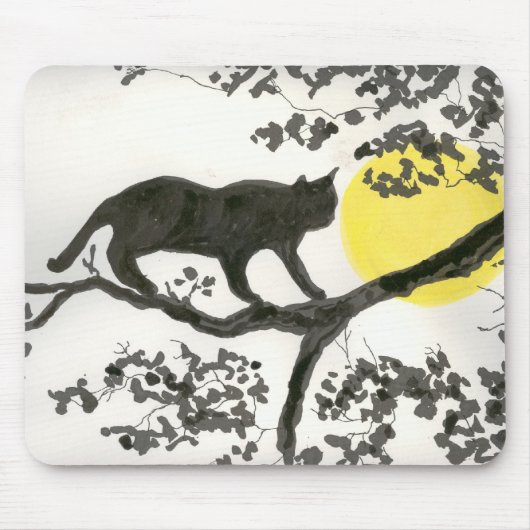 Tapis De Souris Chat frais dans l'arbre Mousepad (Devant)
