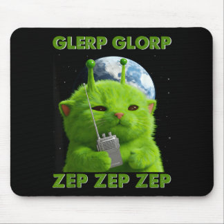 Tapis De Souris Chat Gnarp Mème Drôle de Chat Alien Mème Brainrot
