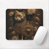 Tapis De Souris Chat gothique en or Steampunk (Avec souris)