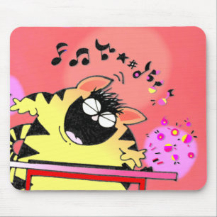 Tapis De Souris Chat Gras Joue Clavier