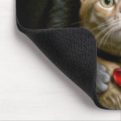 Tapis De Souris Chat gris avec chat roux en position câline (Coin)