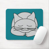 Tapis De Souris Chat gris dormant (Avec souris)