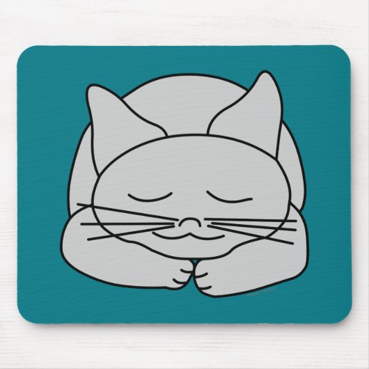 Tapis De Souris Chat gris dormant (Devant)