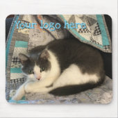Tapis De Souris Chat gris et blanc (Devant)
