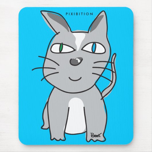 Tapis De Souris Chat gris Mousepad de Kitty (Devant)