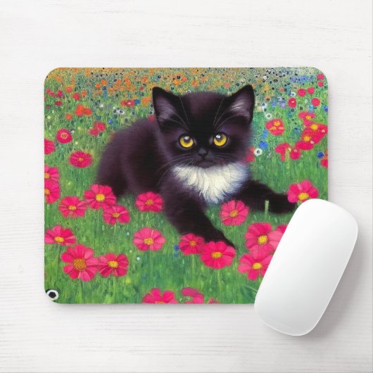 Tapis De Souris Chat Gustav Klimt Tuxedo (Avec souris)