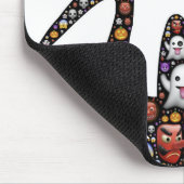 Tapis De Souris Chat Halloween Emoji Effrayant Icônes Éffrayantes. (Coin)