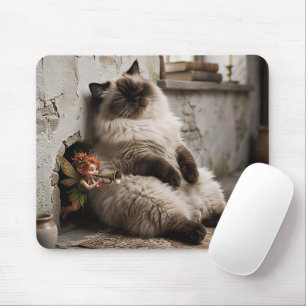 Tapis De Souris Chat himalayen et Pixie Réveil Surprise